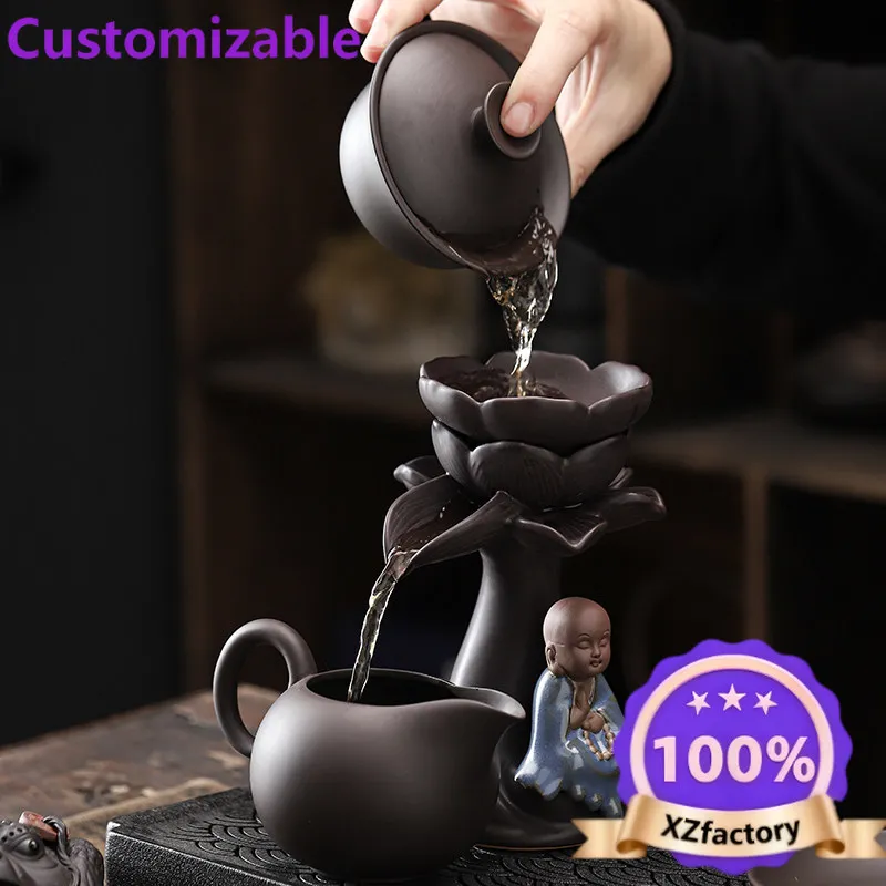 Factory Direct 2026 Purple sand tea set ceramic cover bowl teapot custom LOGO living room gift household kung fu tea set tea tra
