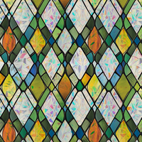 Stained Glass Window Film Rainbow Film Decorative 3D Privacy Sticker Colorful Lattice Window Decals Cling Static Decals for Home