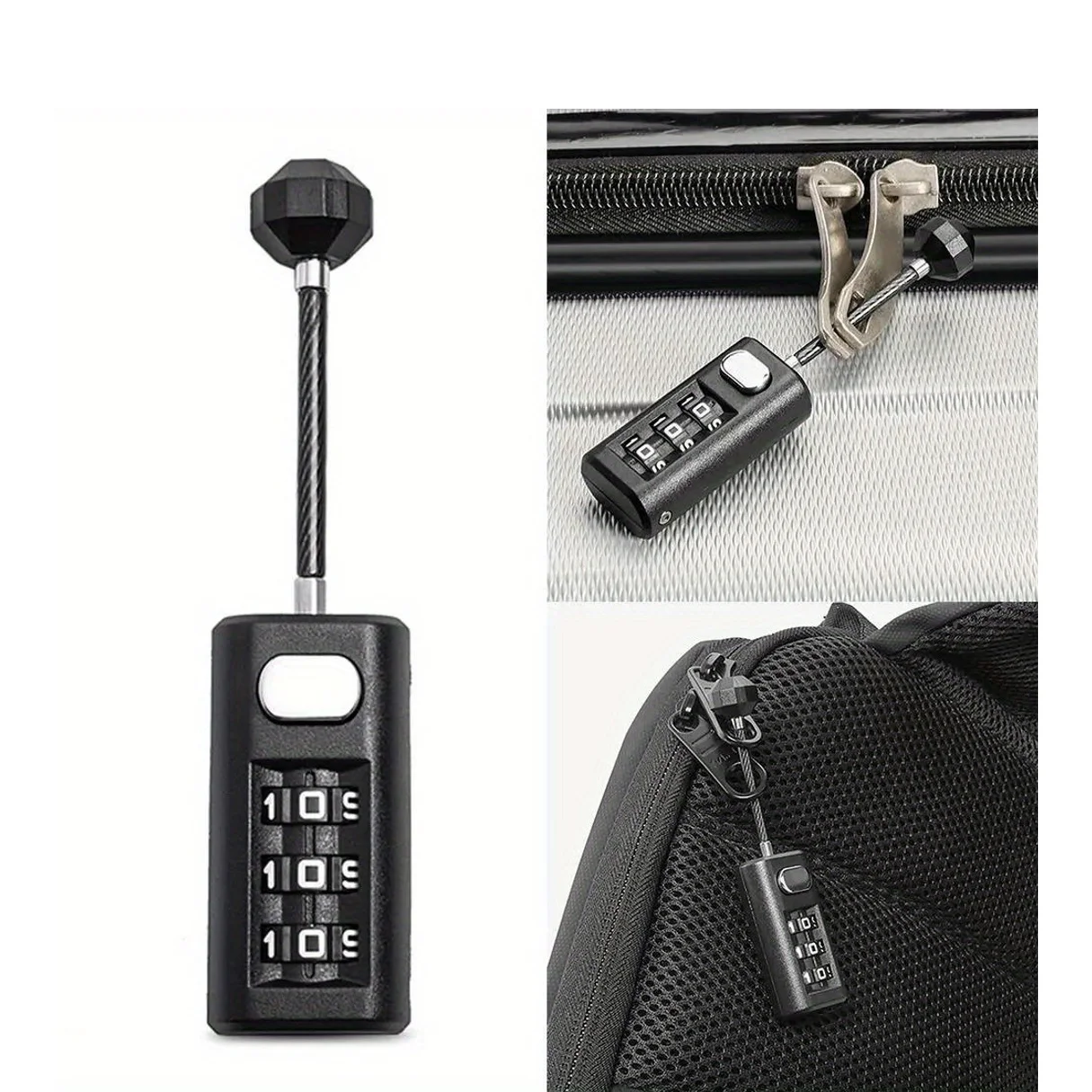 Small Combination Lock With Code, Travel Safe Luggage Locks, Outdoor Padlock Combination, 3 Digit Combo Padlock For Suitcase, Zi