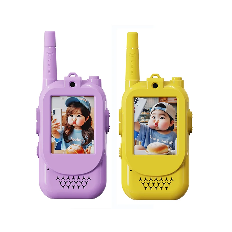 2PCS Video Walkie Talkies for Kids USB-C Rechargeable One-Click HD Call Intercom Safe Durable Toy for Children Birthday Gift