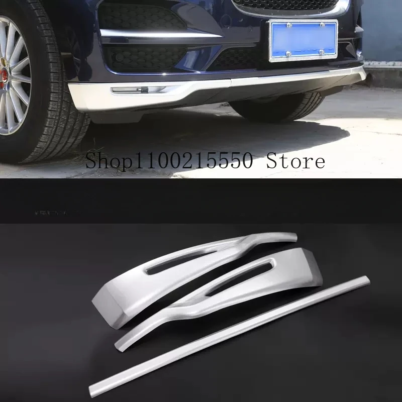 ABS Silver Car Front Bumper Trim Strip For Jaguar F-PACE 2016 2017 2018 2019 2020 Car Styling Exterior Accessories