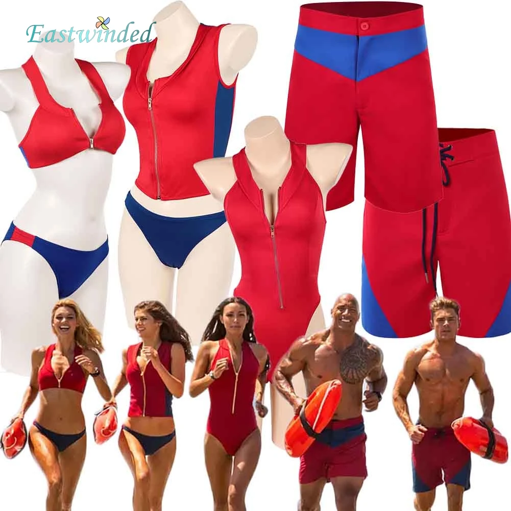 Fantasia de Cosplay do Filme Baywatch C.J. Trajes de banho de Parker, Summer, Quinn, Victoria, Leeds, Mitch, Buchannon e Matt Brody