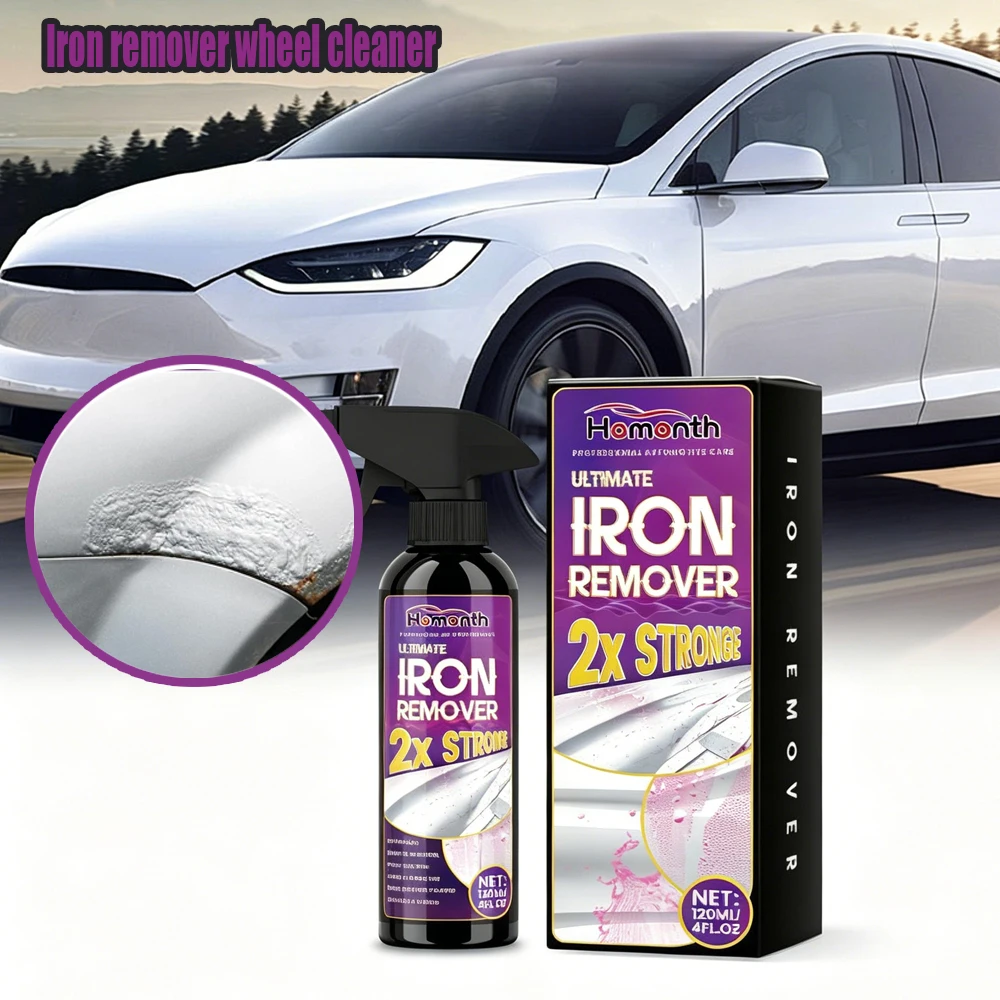 Car Rust Remover Iron Stain Cleaner 120ml Shine Detail Spray Multipurpose Car Scratch Remover Rust Protection Iron Dissolver