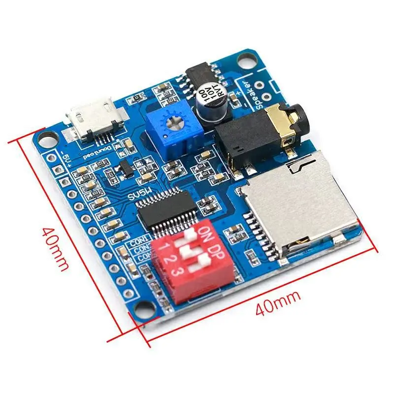 1PCS/piece Voice playback module, MP3 player, trigger playback, serial port control playback, DY-SV5W