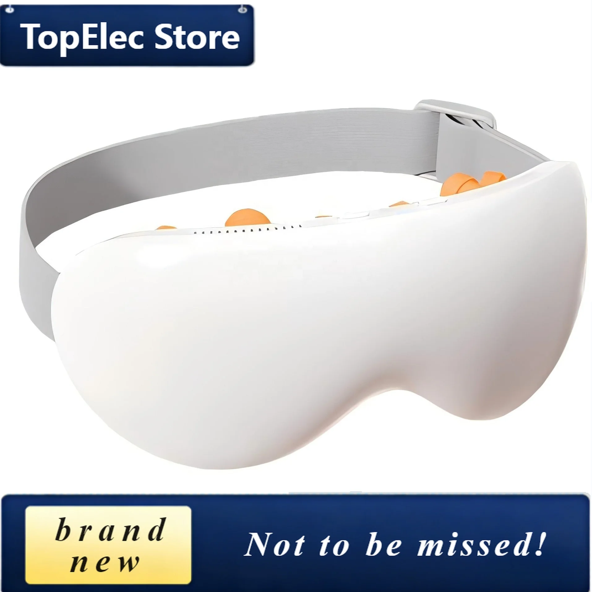 TopElec Smart Eye Massager with 12-Point Vibration Music Heating Compress for Eye Relaxation 2400mAh Battery