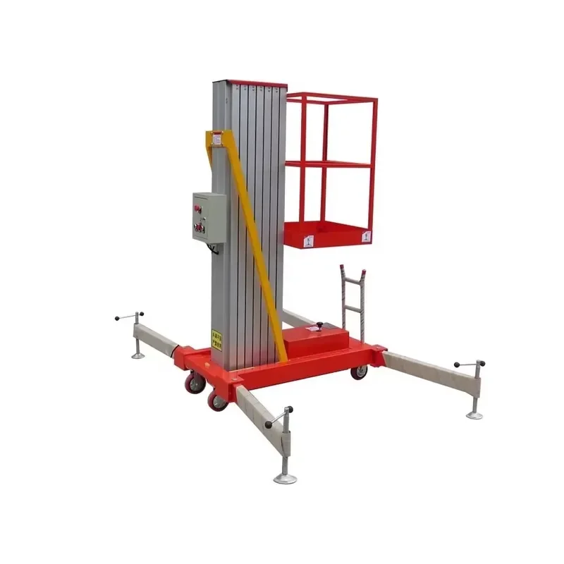 Cheap Price Aerial Mobile Man Lift Vertical Mast Lift Electric Work Single Mast Aluminum Alloy Lift Platform