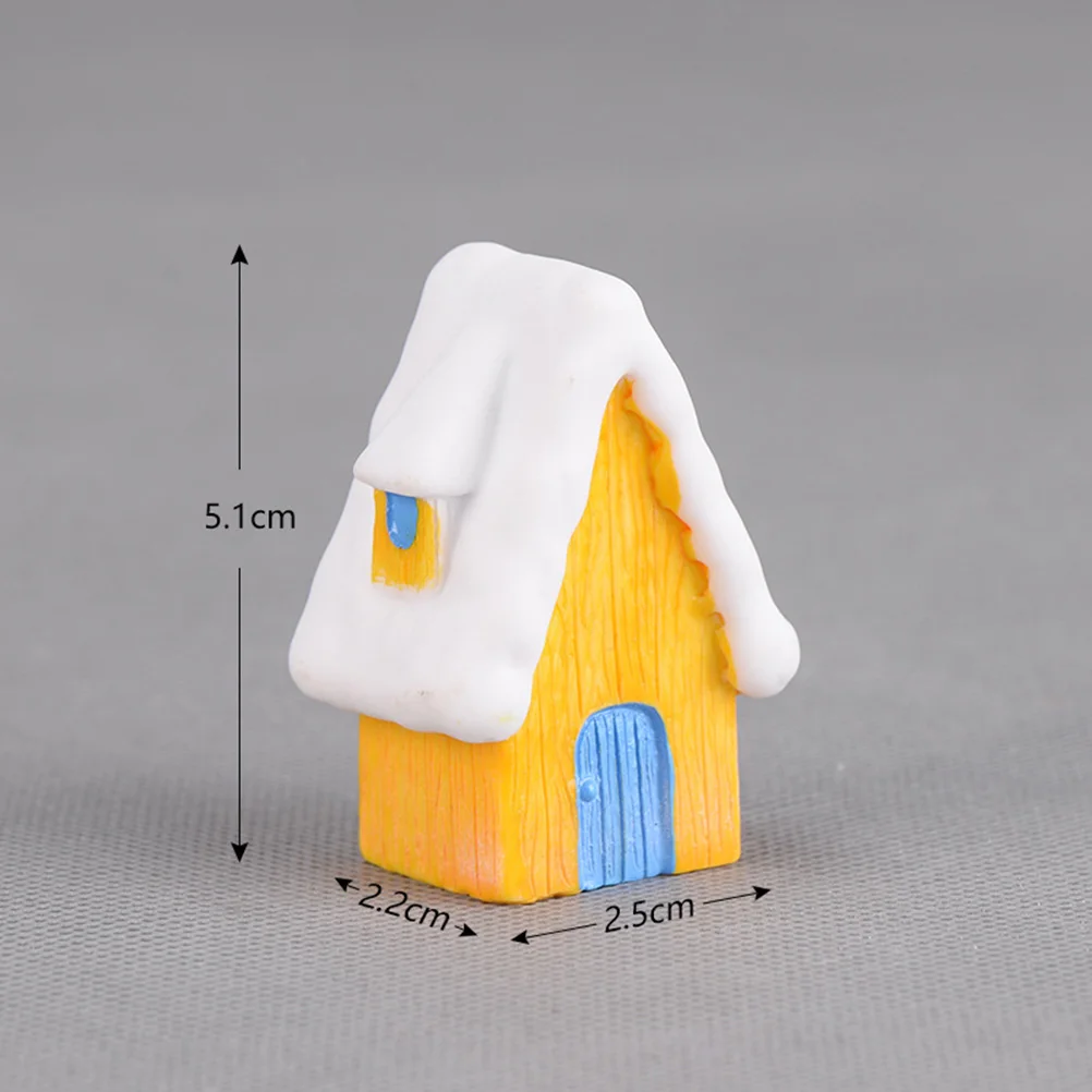 

4 PCS Christmas Snow Scene House Decoration Decorations Centerpieces Mini Diy Snowglobe Houses Small Village Tiny Figurine