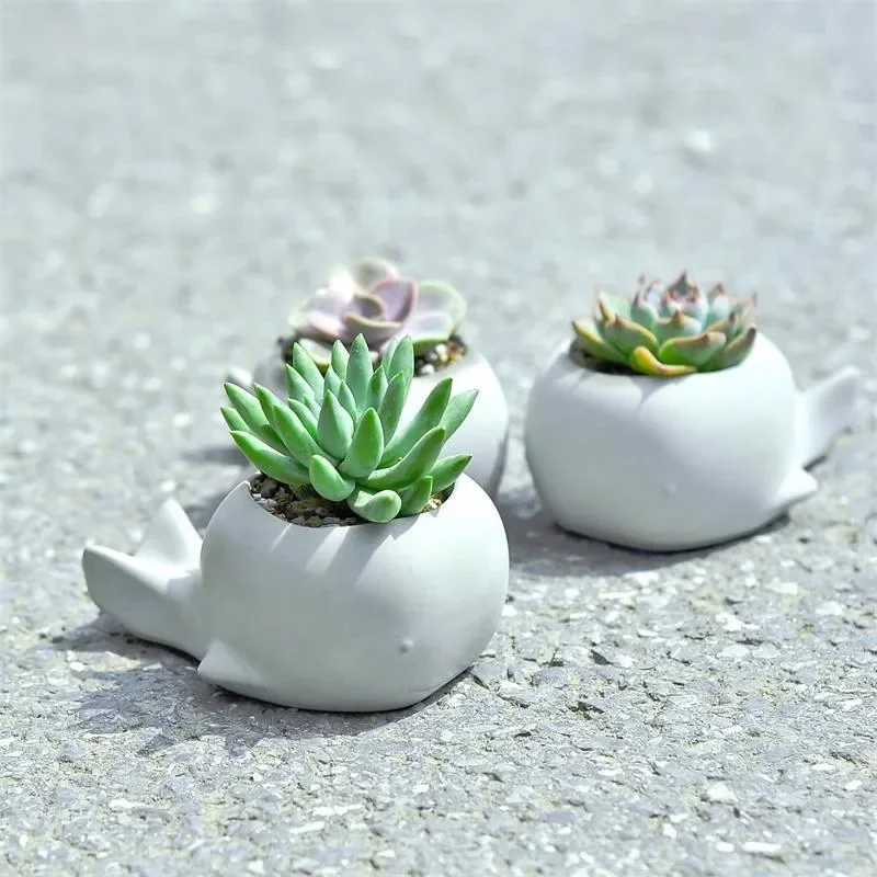 Creative Cement Flower Pot for Succulent Plant Epoxy Resin Gel Simple Gardening Decorative Pots