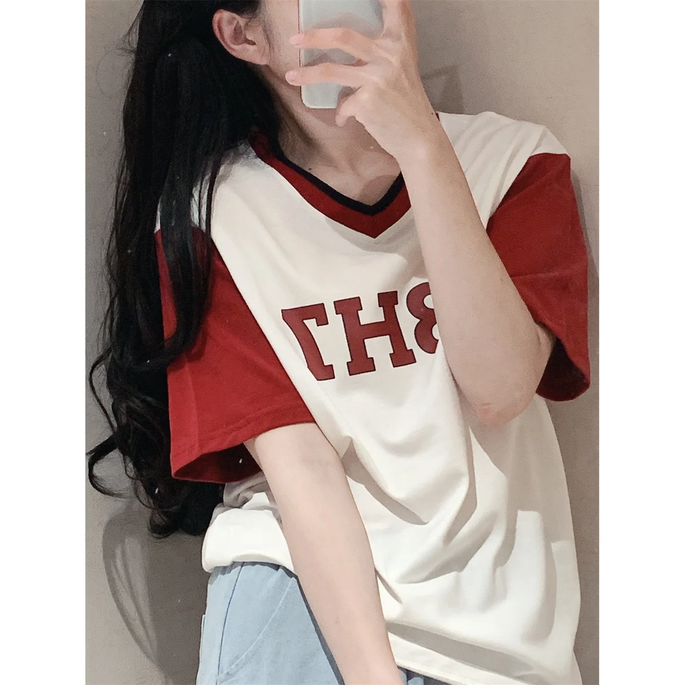 

Heavyweight Pure Cotton round Ne ort Sve T-irt White oulder Tattoo Print Casual Youthful Sle Summer Faion