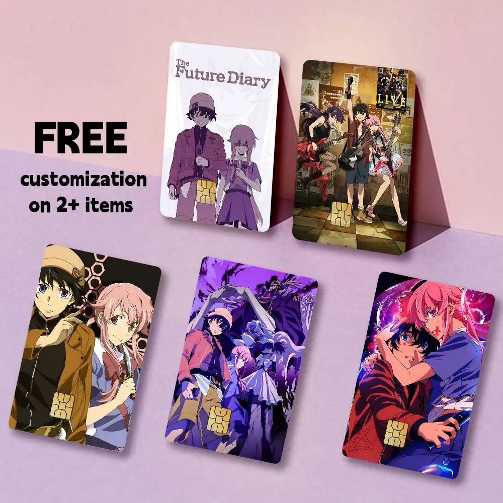 Mirai Nikki Anime F-Future D-Diary Card Stickers for Bank Access Protective Waterproof Film Cover Sticker Gift