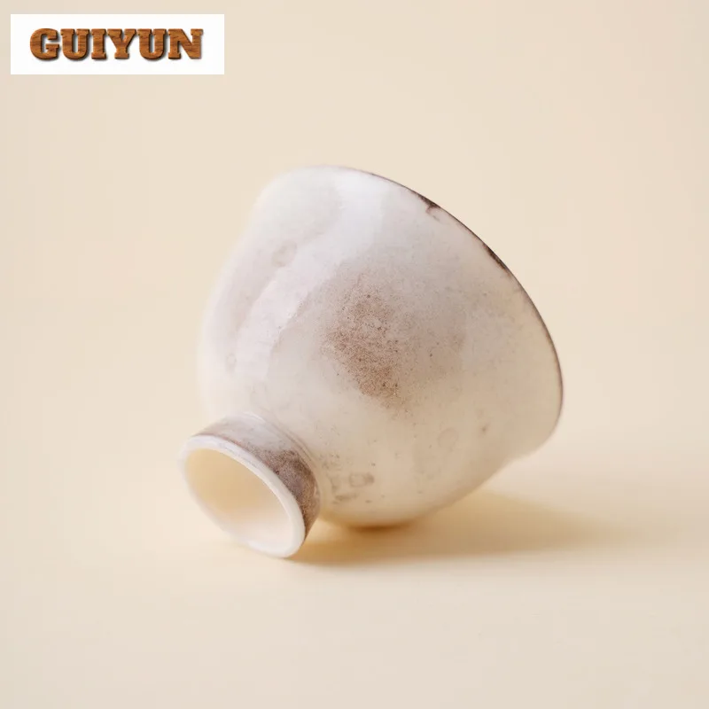2pc/lot Kiln Flambed Glazed High Foot Teacup Antique Tea Bowl Cute Cup Tea-tasting Fragrance Cup Jianzhan Master Cups Drinkware