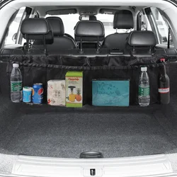 Car Trunk Back Seat Organizer Bag SUV Net Mesh Storage Stowing Tidying Floding Pockets Trash Automobile Bags In Cars Accessories