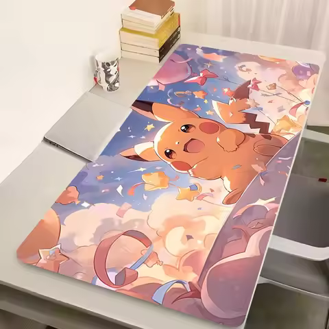 Leather Mouse Pad Big Japan Anime Keyboard Rug Laptop Pokemon Pikachu Mousepad PC Kawaii Gamer Cabinet Desk Mat Gaming Pc