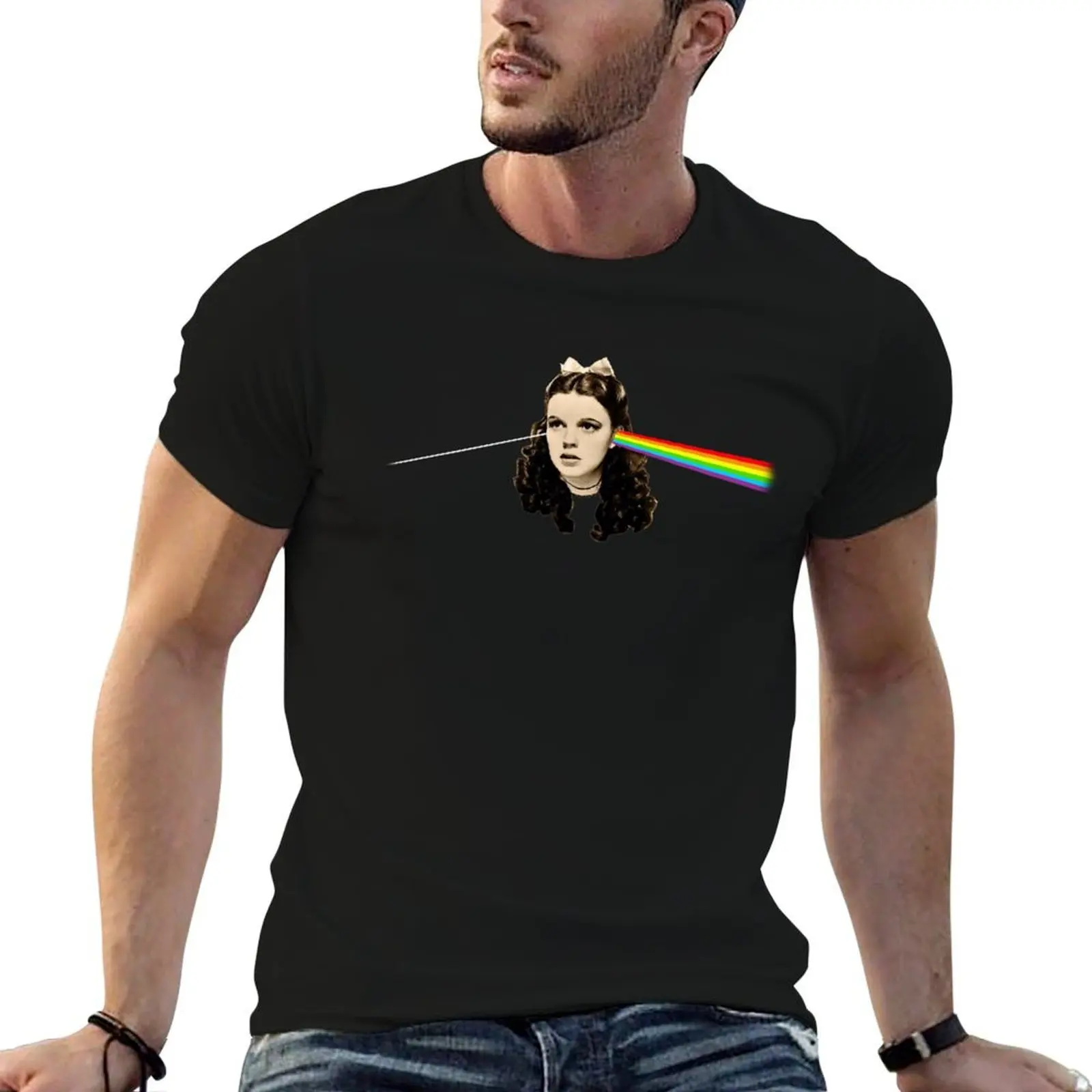 Camiseta Dark side of the Rainbow, Camiseta de algodón, camisetas gráficas para hombre, camisetas de algodón, camiseta de alta calidad