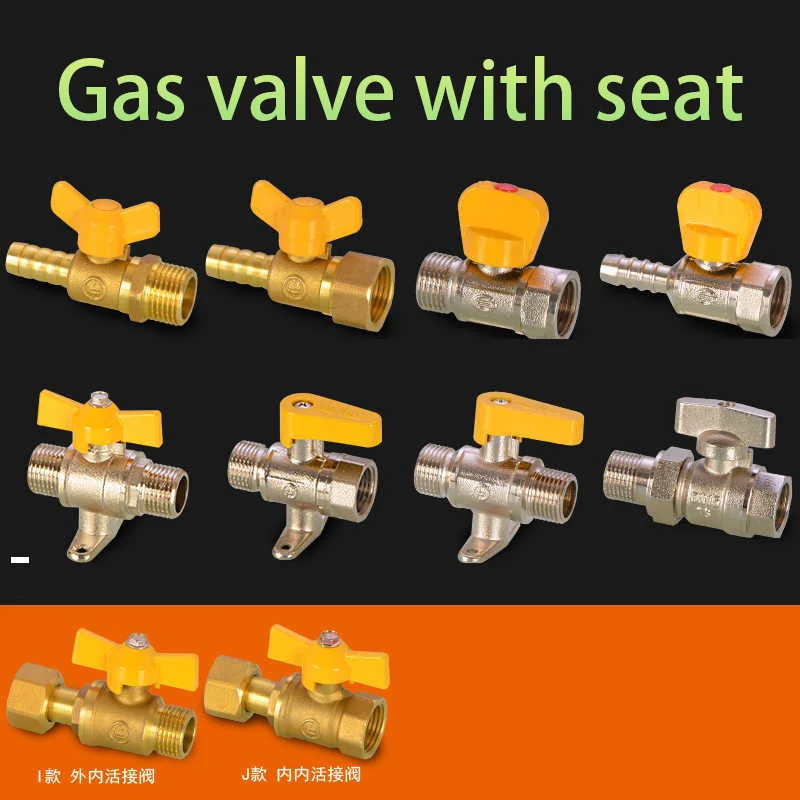 

Valve 1/2IN Copper Natural Gas Ball Valve Domestic Gas Gas Valve Pagoda Head Socket Inside and Outside Wire Live with Seat Valve