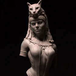 Figura de resina a escala 1/10, busto de Cleopatra, modelado sin pintar