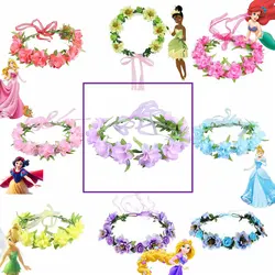 Baby Girl Headwear Garland Princess Rapunzel Aurora Role Play Accessory Kid Photography Props Wreath Tinker Bell Flower Headgear