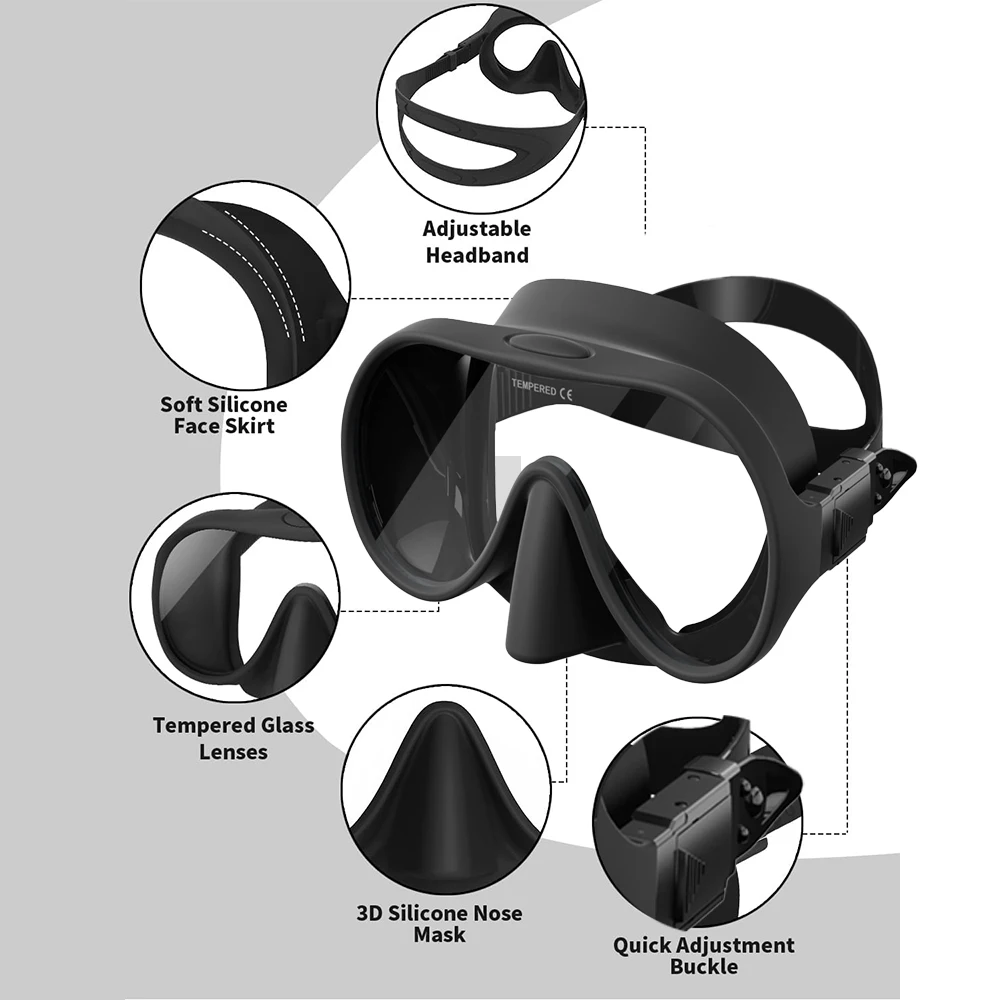 2024 diving mask Professional Snorkeling Erbao Diving SetDiving ScopeSnorkel Set, All-Inclusive Mask, Full Dry Snorkel Set