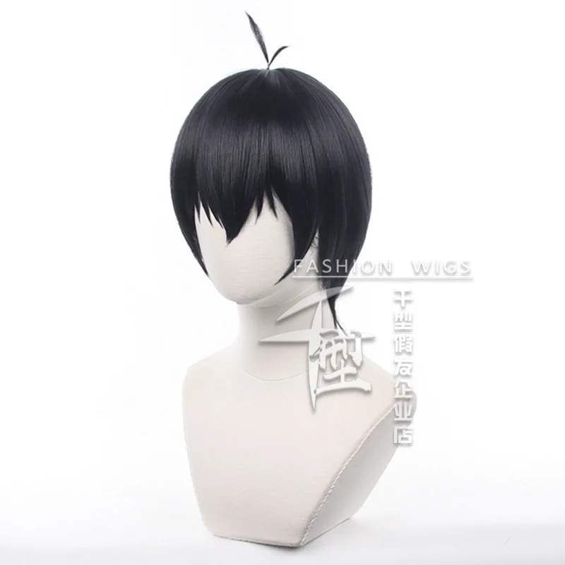 Anime BLUE LOCK Isagi Yoichi Cosplay Wigs Men Black With 32cm Short Warping Cosplay Heat Resistant Wig Halloween