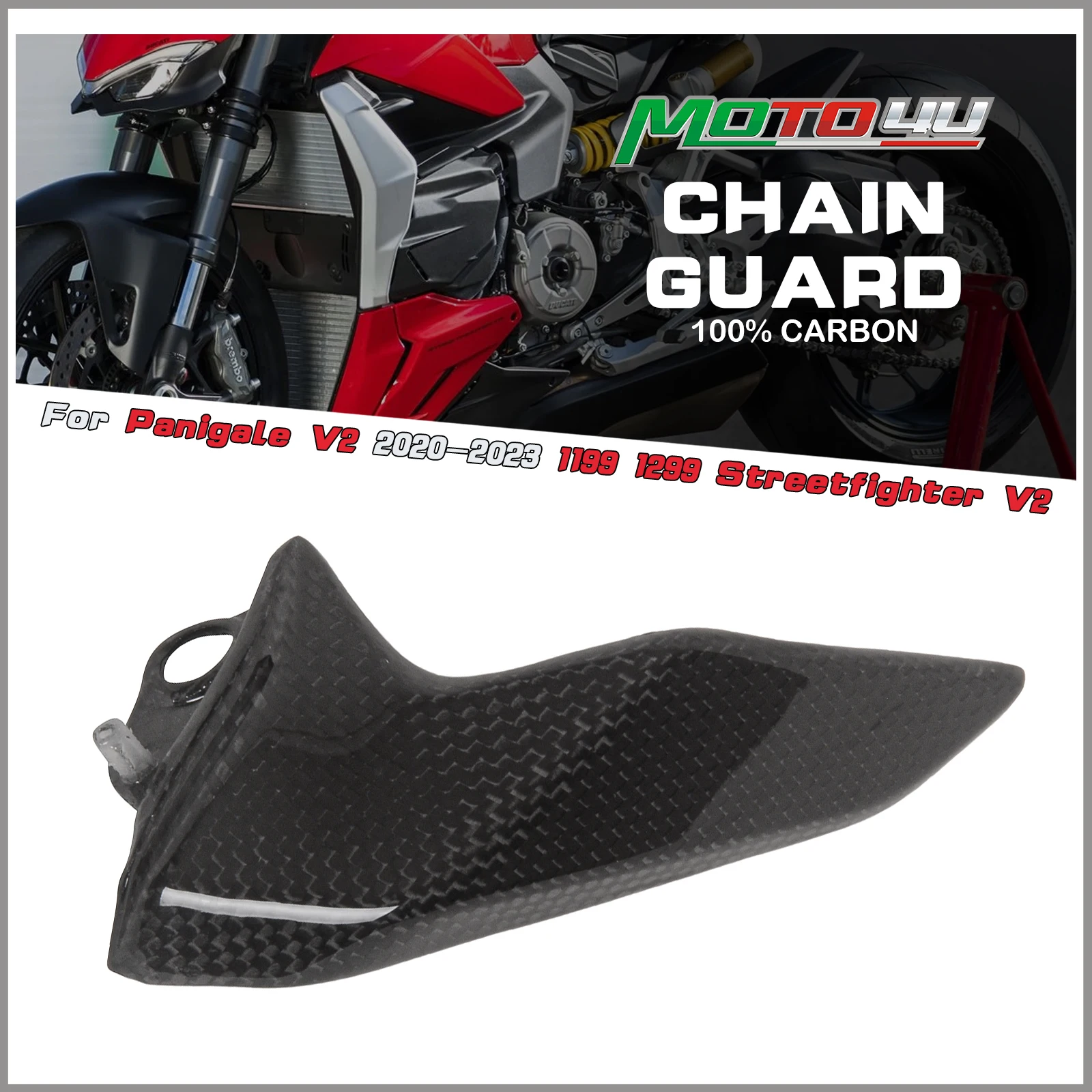 

MOTO4U для DUCATI Panigale V2 2020-2023 1199 1299 уличный истребитель V2 100% защита цепи из углеродного волокна модифицированный мотоцикл