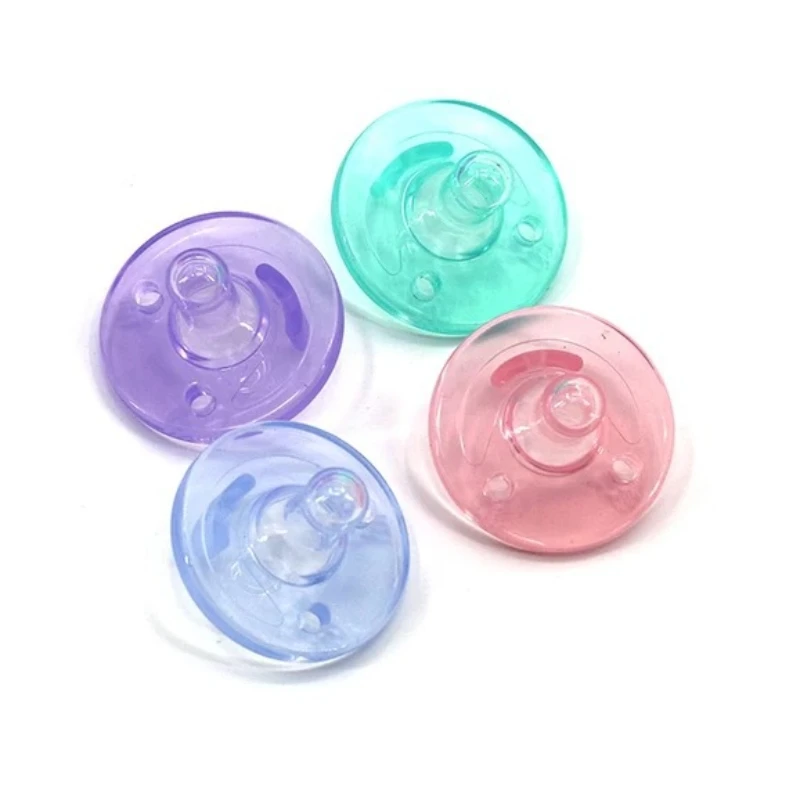 1Pc Baby Infant Silicone Pacifier Clips Sleepy Play Soother  Mouth Round Flat Head Newborn Baby Items