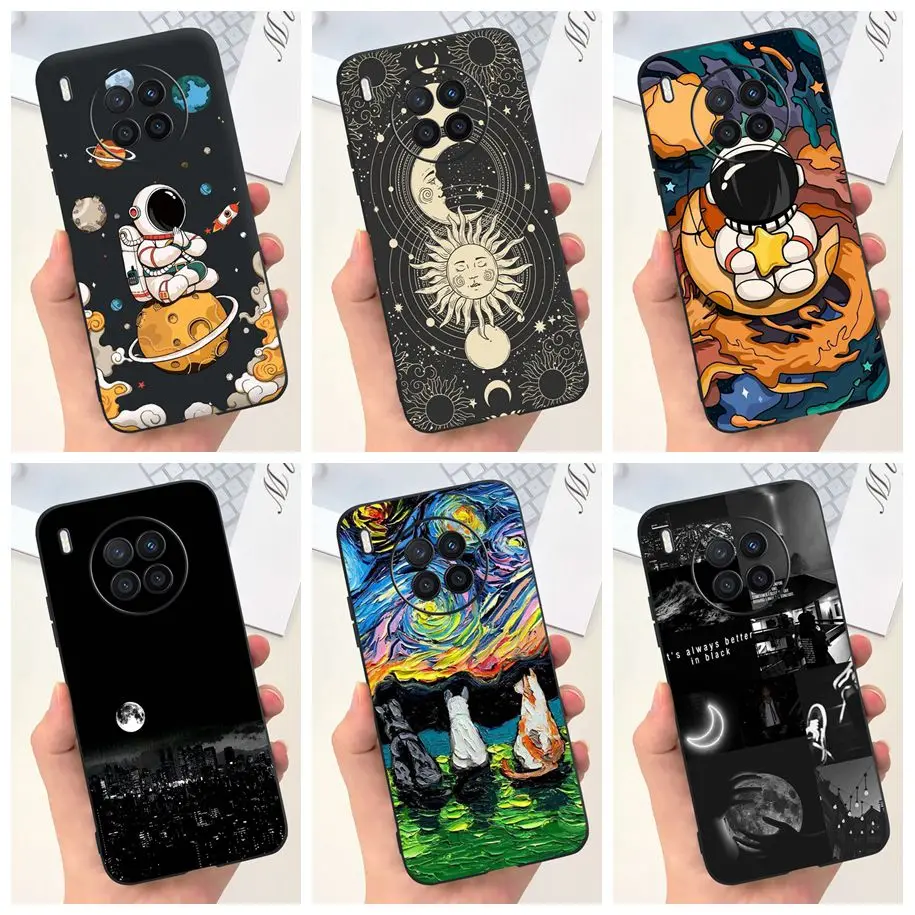 For Huawei Nova 8i Case NEN-L22 NEN-LX1 NEN-LX3 Lovely Astronaut Silicone Soft TPU Back Cover For Honor 50 Lite Shockproof Funda