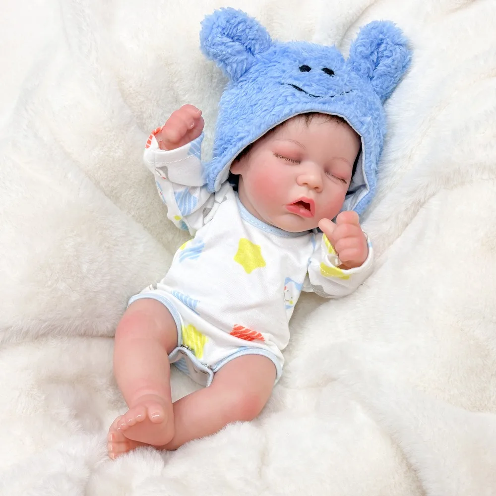 12-inch Twin Simulatie Babypoppen Zacht Vinyl Reborn Pop 3D Huidskleur Handgeschilderde Pop Xiao Shiqi Kan worden gewijzigd 017