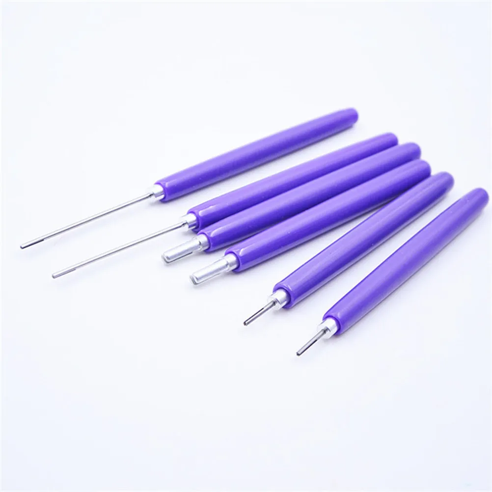 5Pcs Paper Quilling Pens Yan Paper Tools DIY Indentation Pen Clay Nail Art Long Needles Stainless Steel Ceramic Tools with