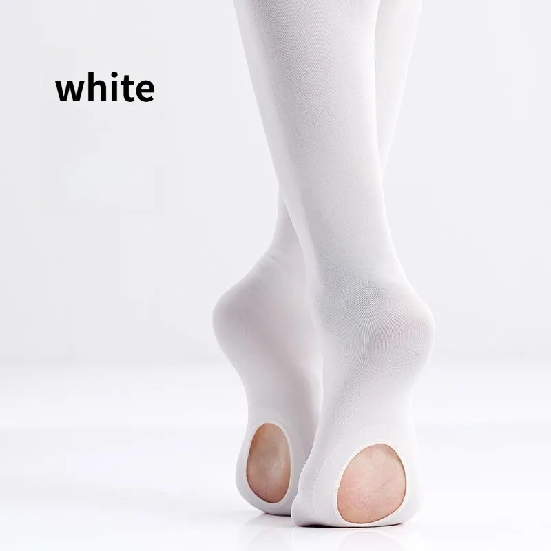 60D Wholesale Women Professional Soft Microfiber Convertible Ballet Dance Tights Girls Leggings Seamless Pantyhose with Hole