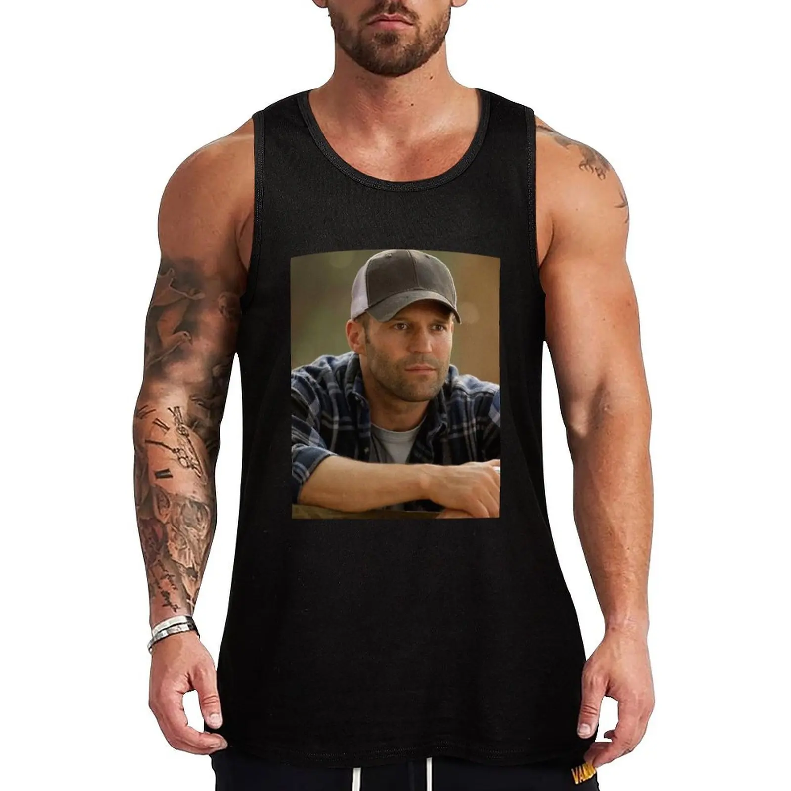 

Jason Statham Tank Top Men's clothes luxury style muscle t-shirt Sportswear for men