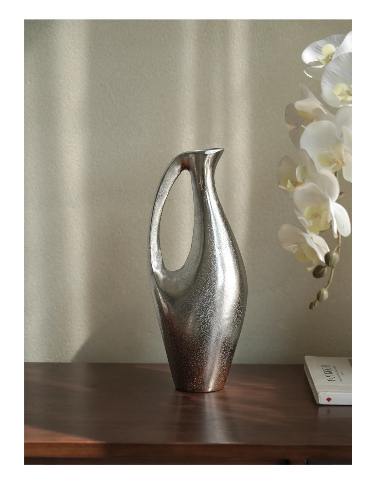Wishing Pot Handmade Aluminum Gold Silver Arc Handle Vase Living Room Premium Home Living Room Desktop Decoration Ornament