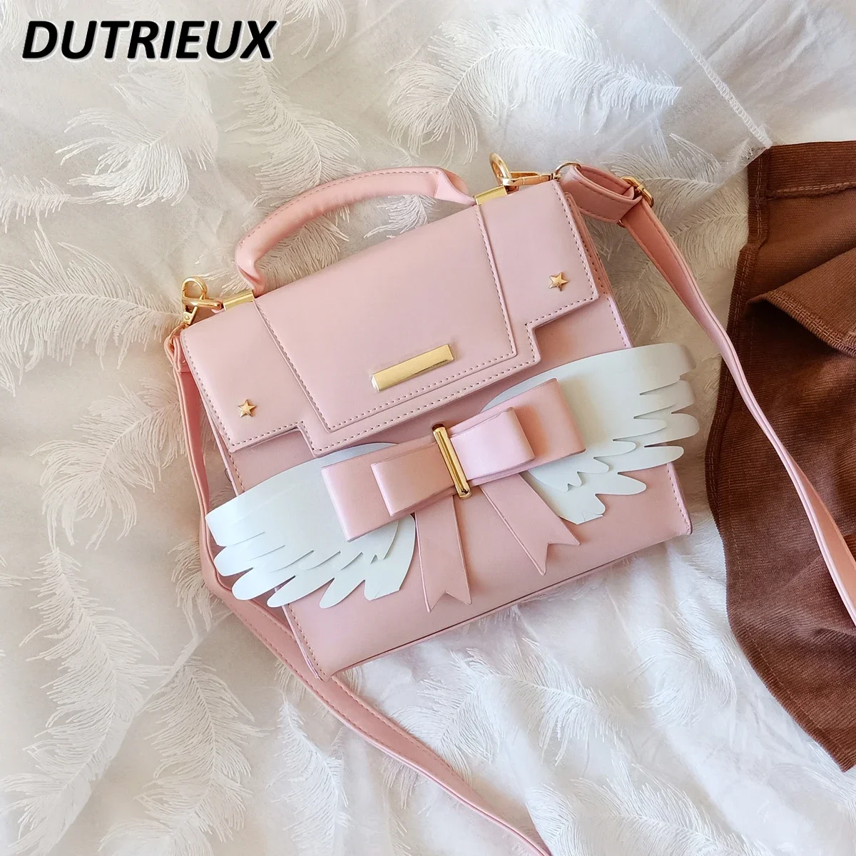 Lolita Japanese Style Large Capacity Shoulder Bag Female 2024 New Fashion Spring Autumn Bow Lolita Crossbody JK Women's Bags