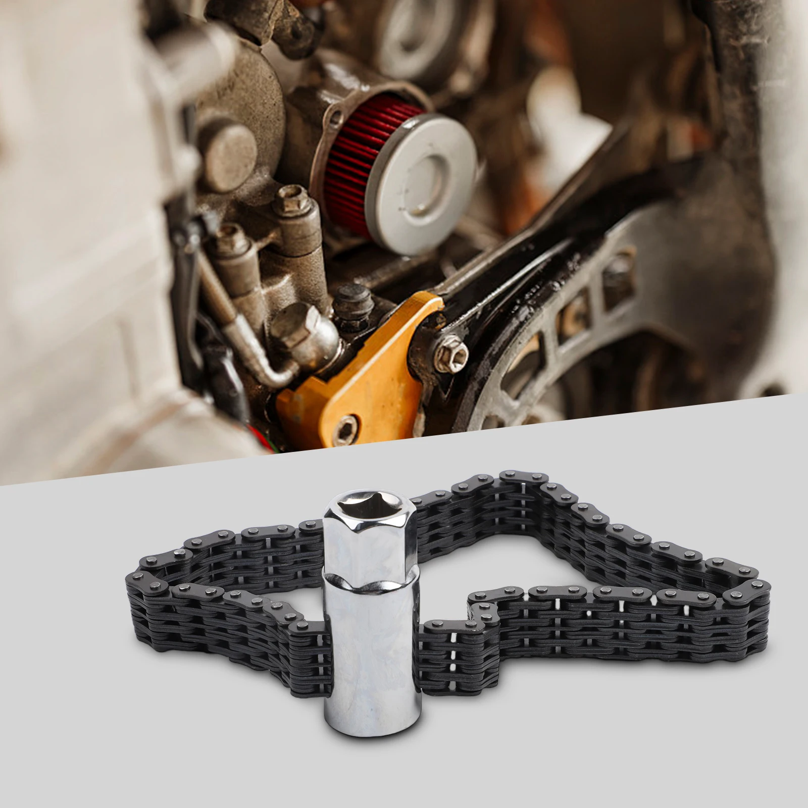 Chain Type Wrench Engine Oil Filter Wrench Daily Maintenance Tasks Versatile Vehicle Maintenance Tool Multi-tool