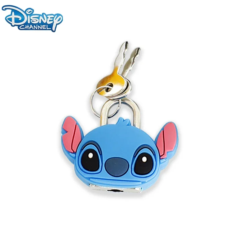 Disney Stitch Mini Lock Cartoon Cute Box Lock Key Furniture Decoration Party Gifts Kids Toys Funny