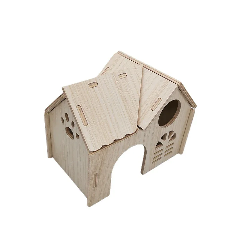 Hamster Shelter Anti-Bite Climbing Training Sleeping Nest Djungarian Hamster Four Seasons Toy Supplies Wooden House Small Villa