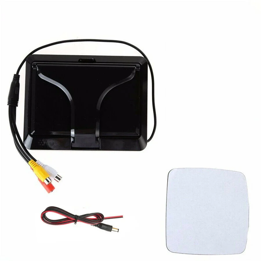 차량용 접이식 HD 후방 뷰 모니터, LCD TFT 컬러 디스플레이 스크린, 차량 2 비디오 입력, 카메라 야간 투시경 후진, 5 인치