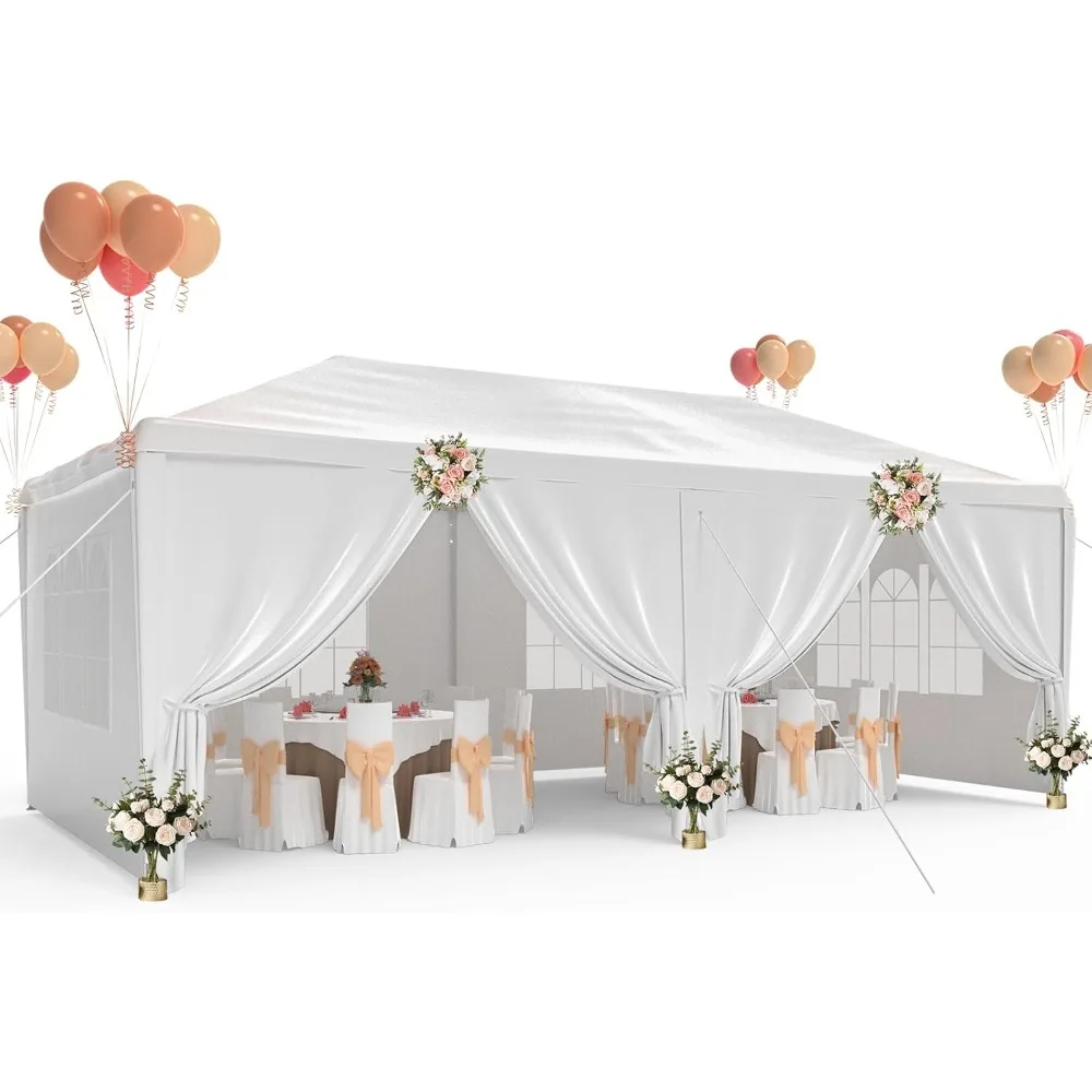 

10'x20' Party Tent, Outdoor Wedding Canopy Tents for Parties with Removable Sidewalls,Heavy Duty Canopy Outside Gazebo Event Te