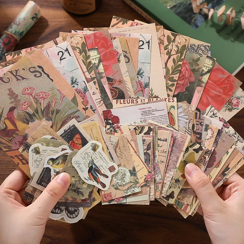 

100 pcs/pack Vintage Memo Paper Set DIY Scrapbooking School Supplies Decor Junk Journal Marking Creative Stationery Notes Paper