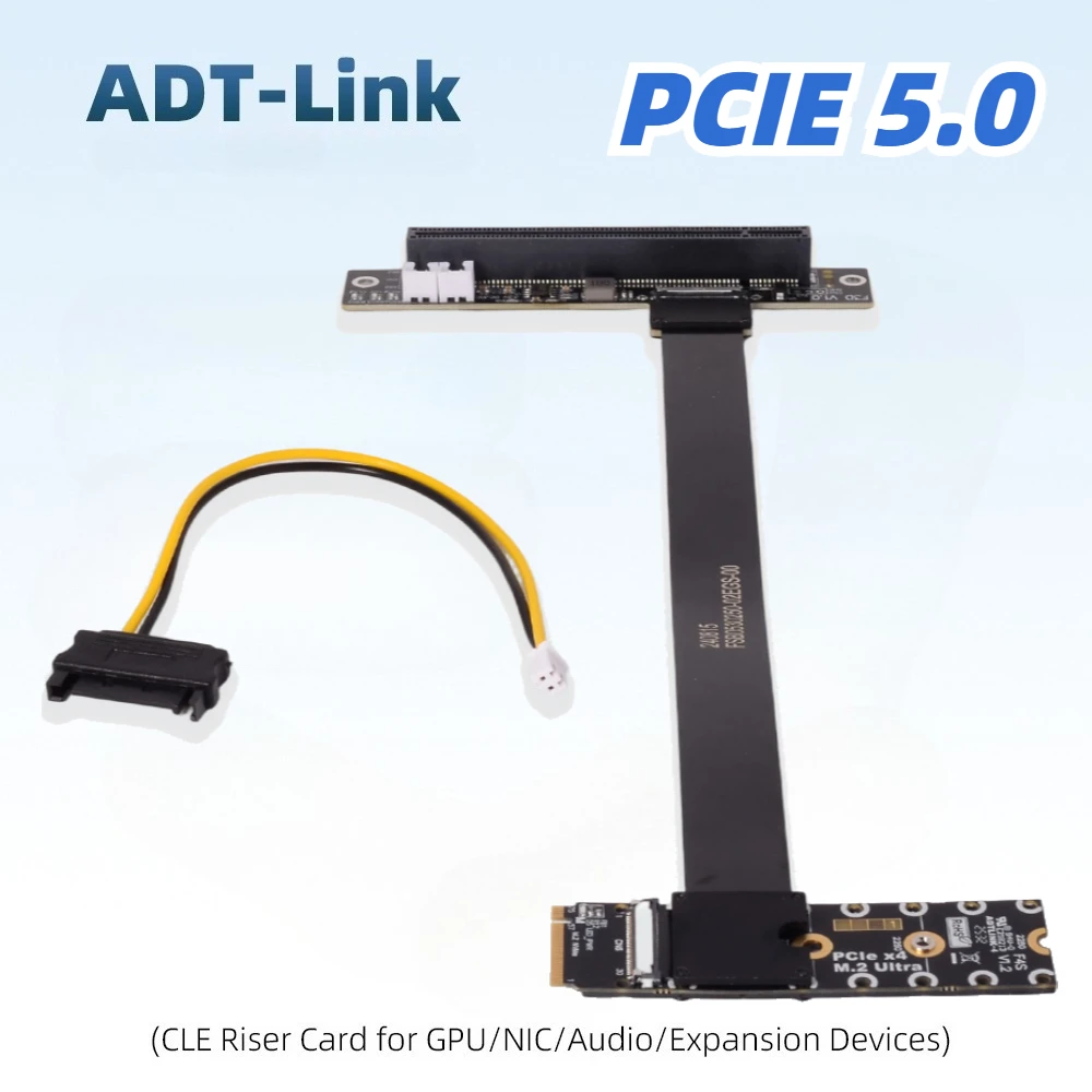cable-adaptador-adt-link-m2-nvme-a-pcie-50-x16-gen-5-placa-flexible-ffc-jumper-m2-ngff-para-expansion-pci-express-m2-egpu