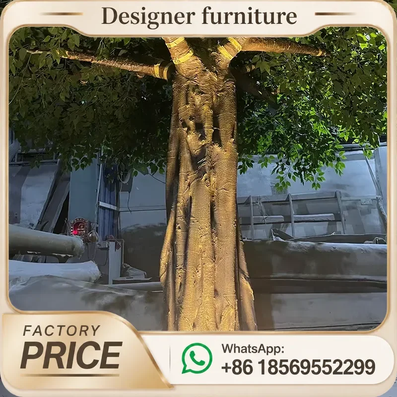 Artificial Ficus Tree Large Simulated Banyan Plant For Indoor Hotel Mall Scenic Spot Custom Green Decor
