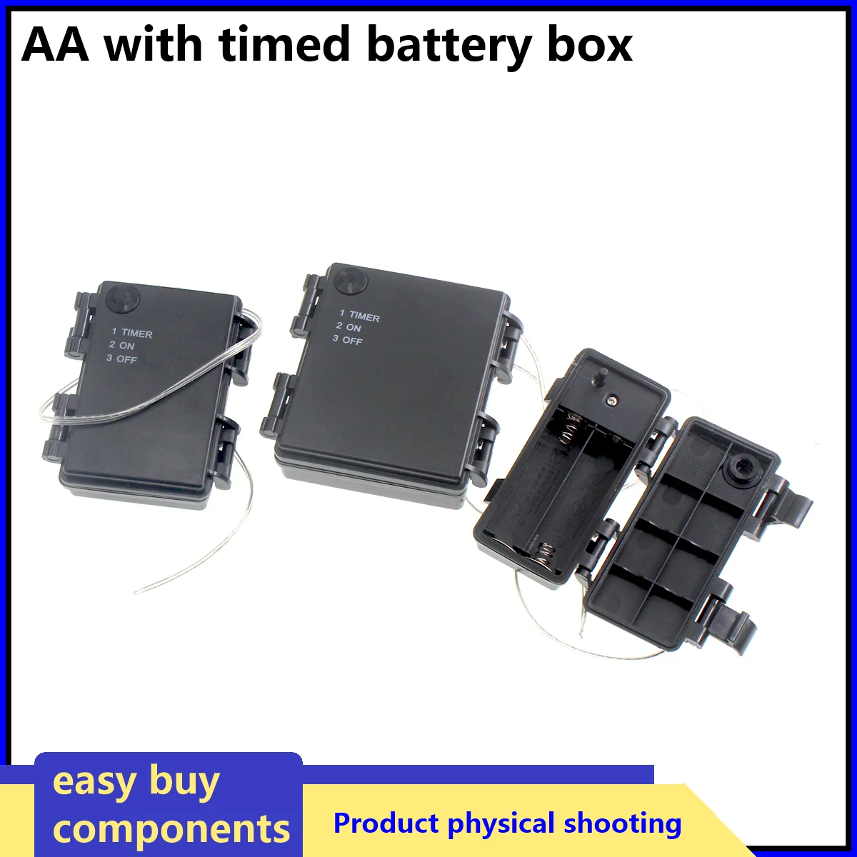 5pcs/lot Waterproof Dustproof Battery Holder Case Shell with ON OFF Timer 2x 3x 4x 6x 1.5V AA Batteries Storage Box with Wires