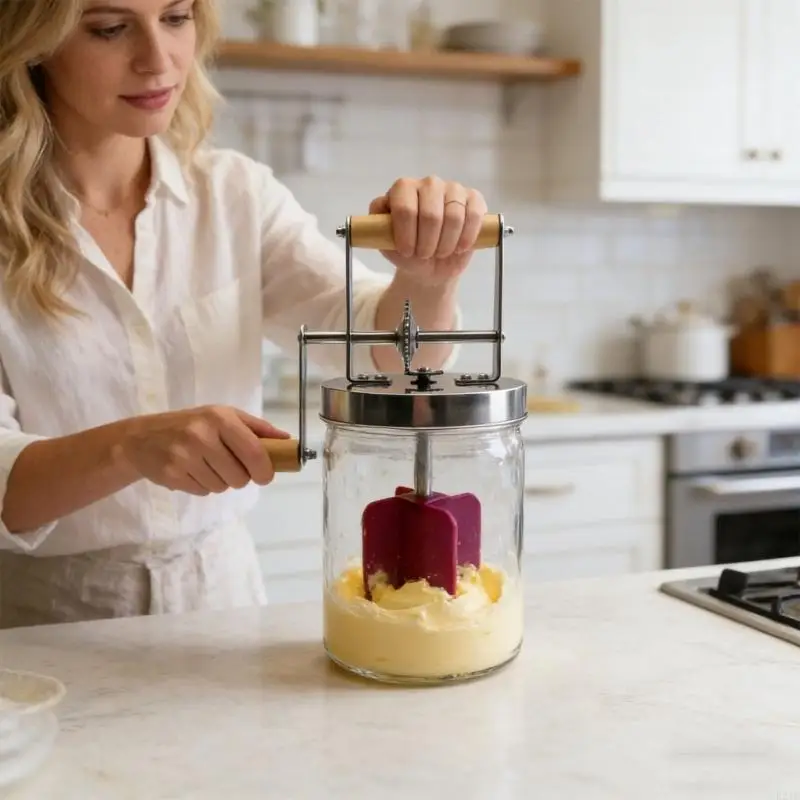 High Quality Glass Butter Stirrer With strengthened Gear System For Easy Operation 