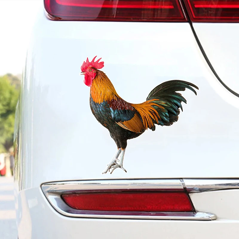 Farm Animals Big Cock Car Sticker Waterproof Auto Decors on Bumper Rear Window Laptop