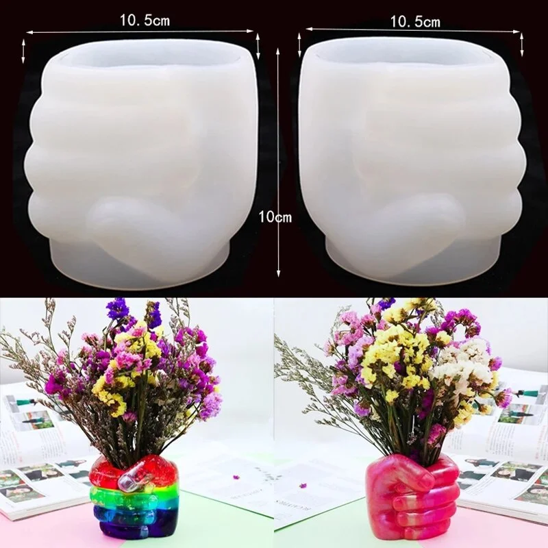 

Creative Hand Shape Pen Holder Mould Hand Flower Pot Silicone Molds for Plaster Concrete Plant Vase Resin Mould Home Decor