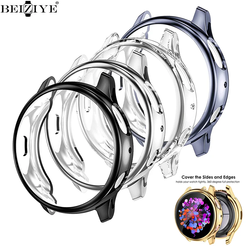 

Чехол для Samsung Galaxy Watch Active 2 40 мм 44 мм бампер аксессуары защита полное покрытие силиконовый экран Защита