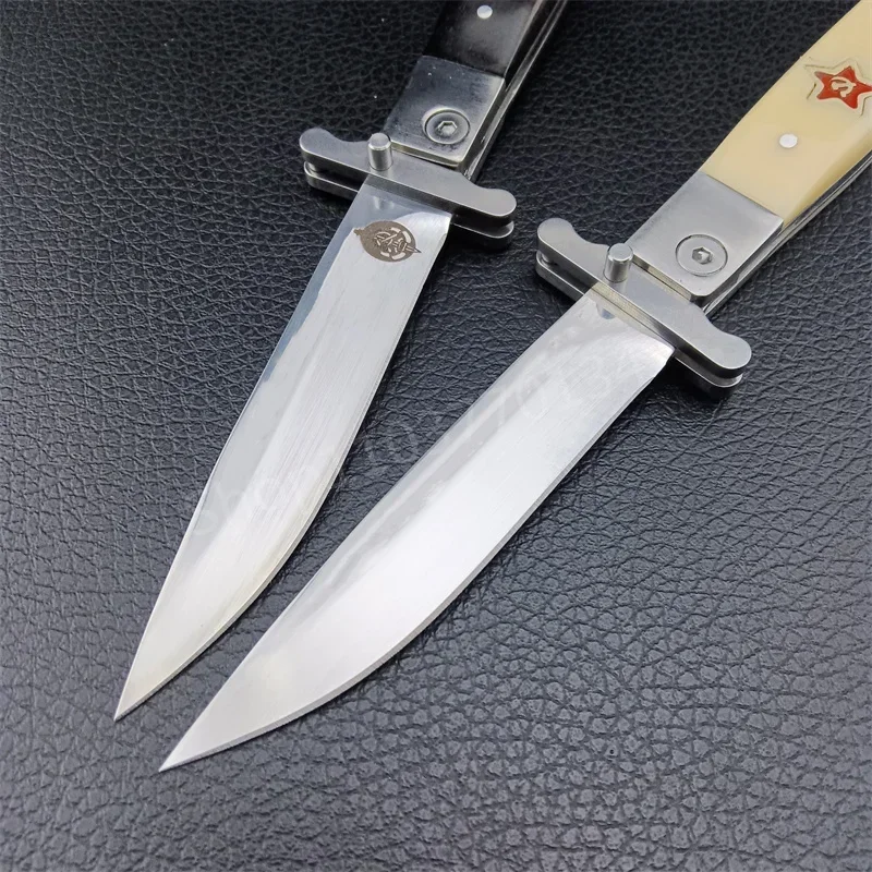 Russian Finka NKVD (KGB) EDC Folding Knife 440C Mirror Finish Blade Resin Handle Outdoor Manual Tactics Pocket Knives Multi Tool