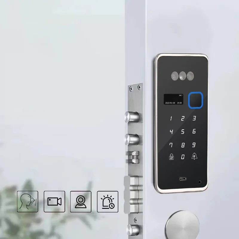 Embedded Face Recognition Intelligent Smart Door Lock Wifi Fingerprint Password Electronic Wooden Lock