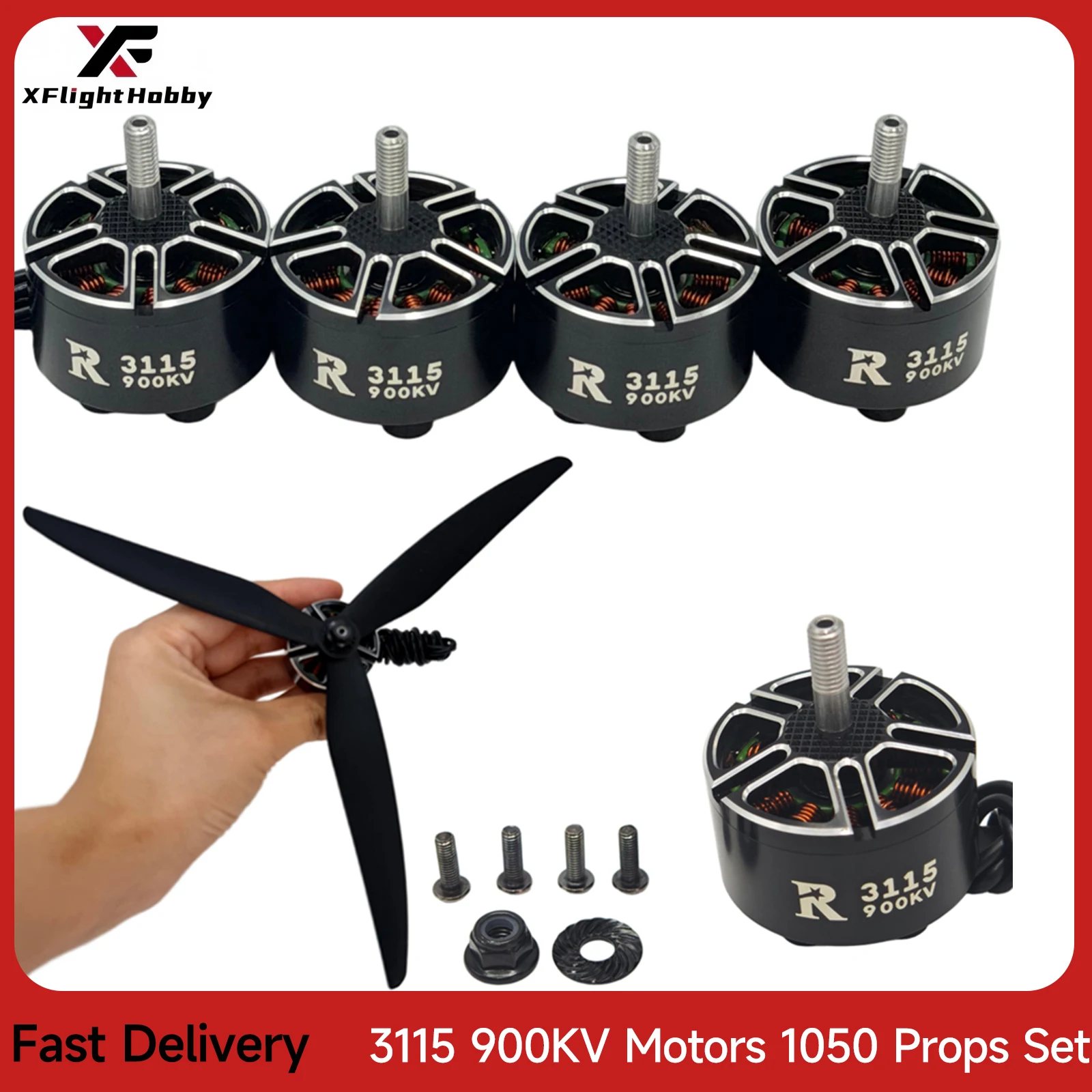 

4 шт. R3115 900KV 3-6S бесщеточные двигатели с пропеллером 1050 для RC X-Class FPV Mark4 8-10 дюймов, детали для квадрокоптера и дронов