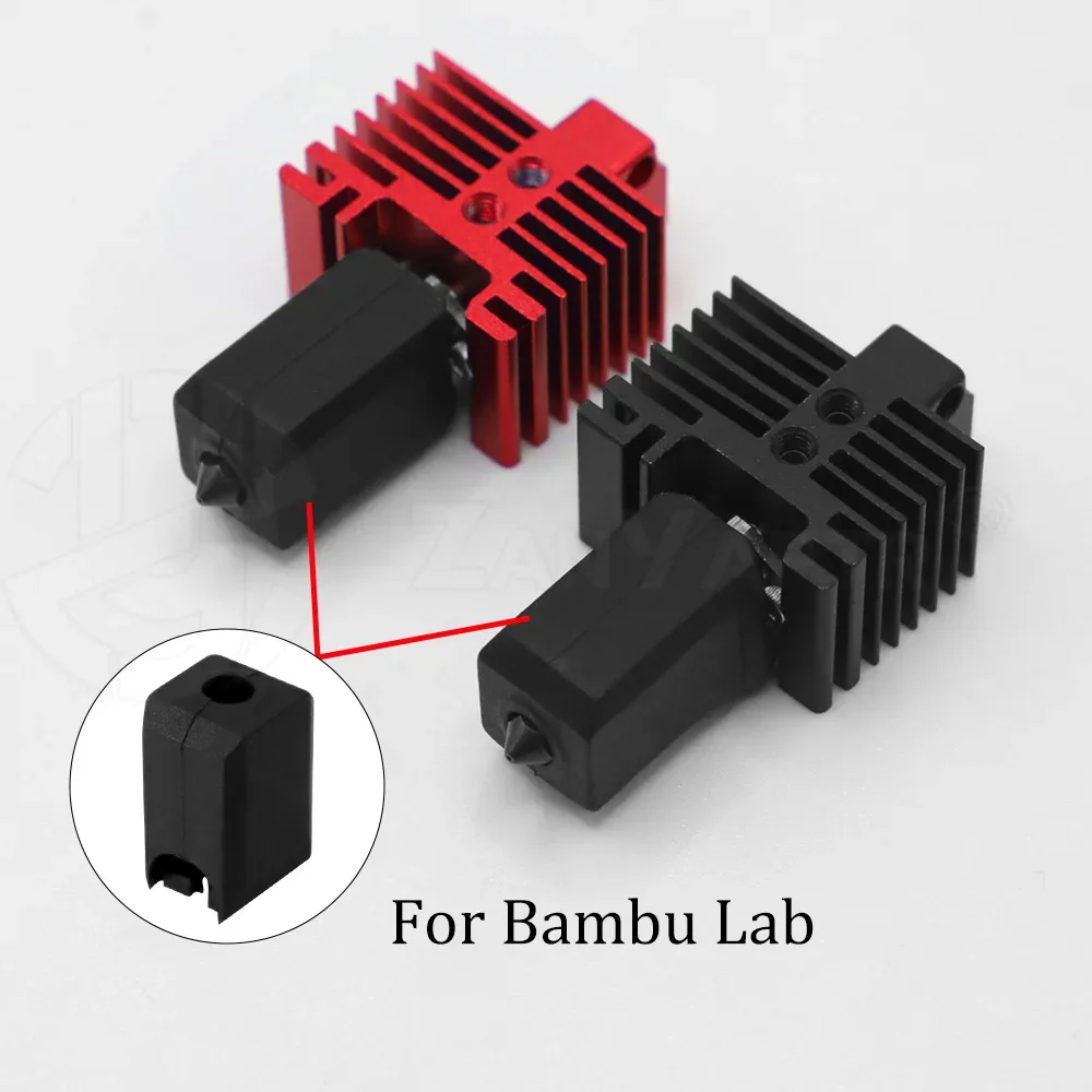 For Bambu Lab X1 X1C Hotend Extruder Silicone Socks Heated Block Case for Bamboo P1s P1p Silicone Cover Black