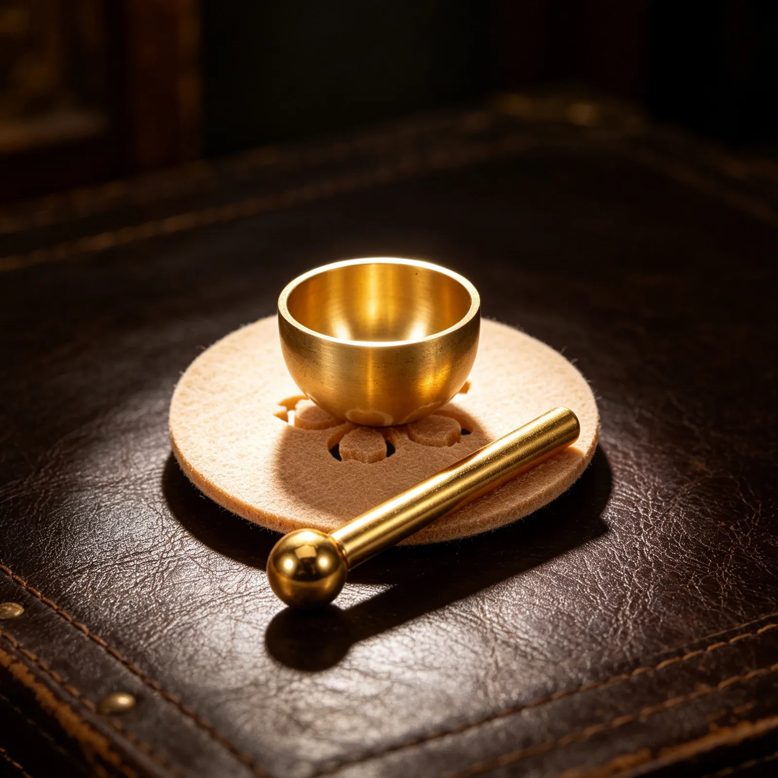 2 Sets Mini Singing Bowl Music Bowls for Meditation Mindfulness Tool Om Non-woven Fabric Hand Hammered